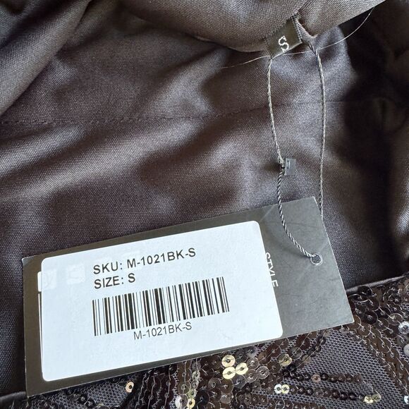 Black Sequins Mini Cocktail Party Millie’s Dress Size S  NWT - Picture 8 of 16